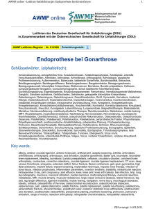 Endoprothese bei Gonarthrose AWMF online