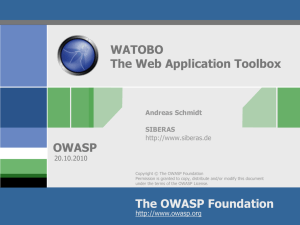 WATOBO - The Web Application Toolbox