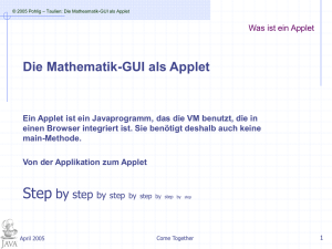 Die Mathematik-GUI als Applet