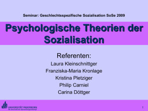 Seminar: Geschlechtsspezifische Sozialisation SoSe 2009