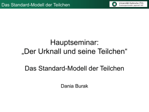 Hauptseminar: „Der Urknall und seine Teilchen“