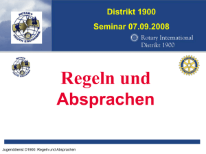 Regeln und Absprachen - Rotary Distrikt 1900