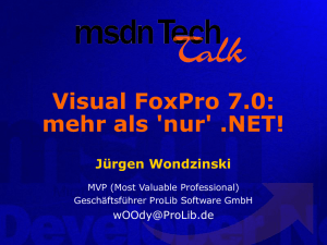 MSDN TechTalk Vortrag zu Visual FoxPro 7.0 - dFPUG