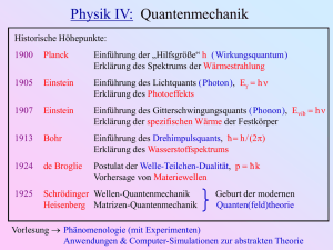 Physik 4, Kapitel 1