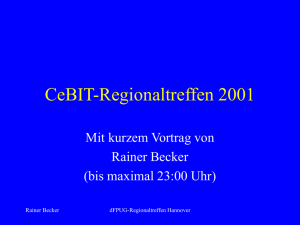 Vortrag zum CeBIT-Regionaltreffen 2001 - dFPUG