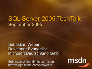 SQL Server 2005 TechTalk