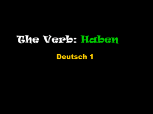The Verb: Haben