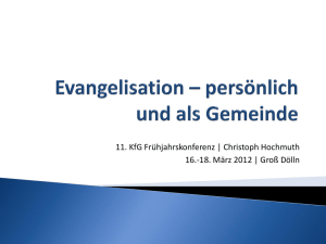 Evangelisation - persönlich und als Gemeinde