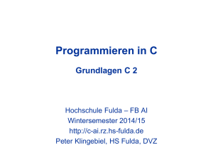 Grundlagen C 2 - Peter Klingebiel, HS Fulda, AI