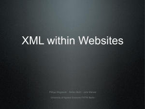 XML within Websites