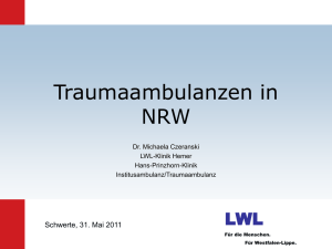 Traumaambulanzen in NRW