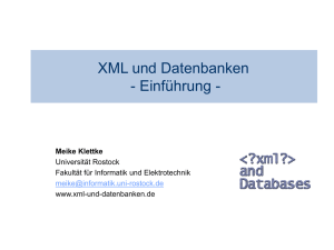 VL 1: Einführung: XML und Datenbanken