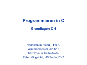 Grundlagen C 4 - Peter Klingebiel, HS Fulda, AI