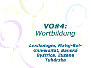 VO#3: Wortbildung