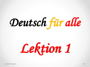 Deutsch für alle Lektion 1