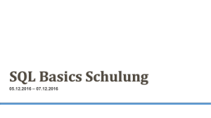 Präsentation SQL Basic Schulung
