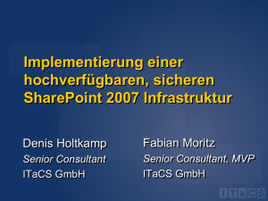 SharePoint 2007 Bestpractices Installation und