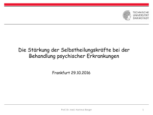 Vortrag von Prof. Berger: Die Stärkung der Selbstheilungskräfte