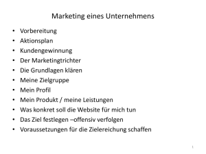 Marketing eines Unternehmens