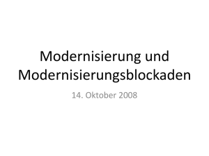 Modernisierung und Modernisierungsblockaden