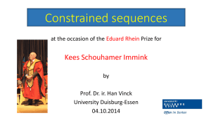 Constrained sequences - an der Universität Duisburg