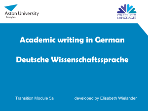 Academic writing in German Deutsche
