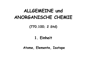 ALLGEMEINE d ALLGEMEINE und ANORGANISCHE CHEMIE