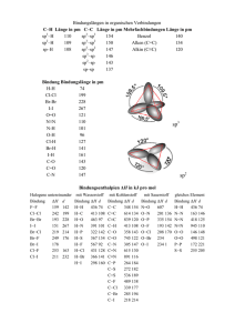 Bindungslängen in organischen Verbindungen