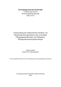 Forschungszentrum Karlsruhe Untersuchung der elektronischen