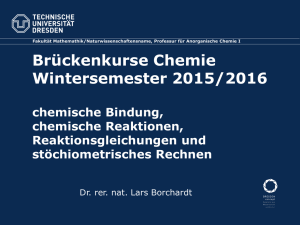 Die chemische Bindung - Fachrichtung Chemie TU Dresden
