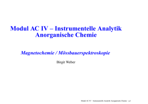 Modul AC IV – Instrumentelle Analytik Anorganische Chemie