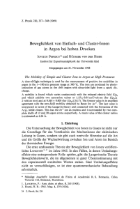 Beweglichkeit von Einfach- und Cluster-Ionen in Argon