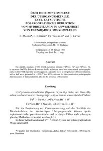 über dioximinkomplexe der übergangsmetalle. lxxx. katalytische