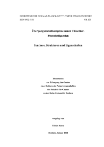 Synthese, Strukturen und Eigenschaften - Ruhr