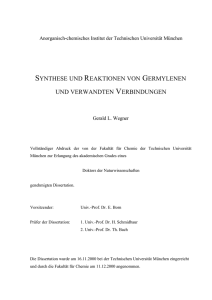 synthese und reaktionen von germylenen und