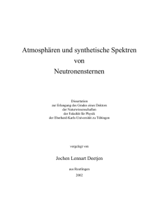 Atmosphären und synthetische Spektren von Neutronensternen