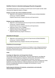 Wahlfach Chemie im Bachelorstudiengang Physische Geographie