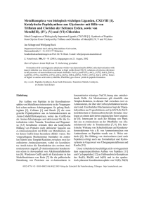 Metallkomplexe von biologisch wichtigen Liganden, CXLVIII [1