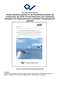 Chirale Amidinat-Liganden in der Koordinationschemie der