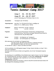 Info Brief Tenniscamp 2017