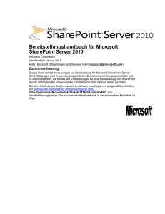 Installieren von SharePoint Server 2010 - Center