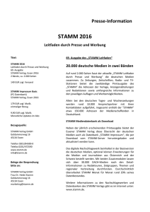 Pressemitteilung "STAMM Leitfaden 2016" (*)