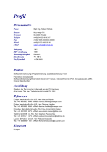 Profil Personendaten Name Dipl. Ing. Robert Rohde Strasse