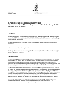 WIPO DOMAIN NAME DISPUTE CASE NO. D2013-0547