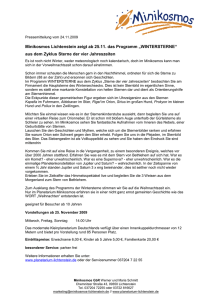 Pressemitteilung vom 24.11.2009 Minikosmos Lichtenstein zeigt ab