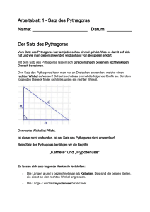 Arbeitsblatt 1 – Satz des Pythagoras