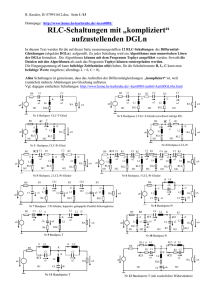 RLC-Schaltungen mit „kompliziert“ aufzustellenden DGLn