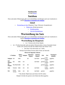 Satzbau - Deutsch Lernen - heilkraut1