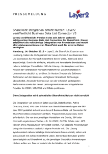 2013-10-14: SharePoint Integration erhöht Nutzen: Layer2