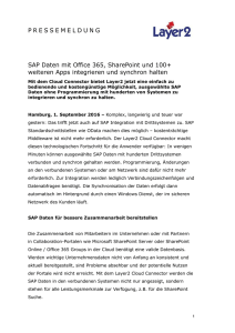 SAP Daten mit Office 365, SharePoint und 100+ weiteren